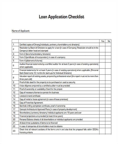 Payday Loan Application Checklist